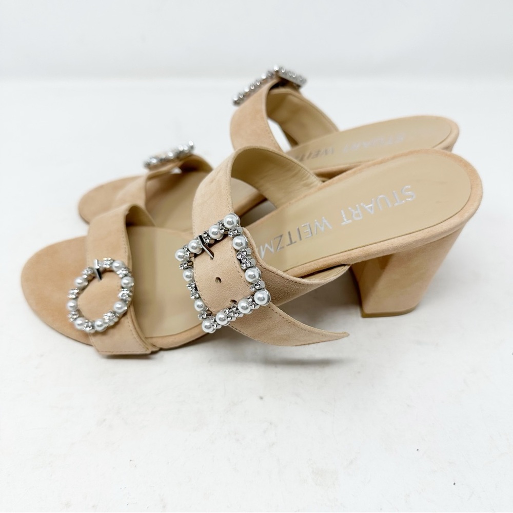 STUART WEITZMAN Pearl Geo Buckle 75 Slide NWOT in Size 8.5 - Picture 5 of 8